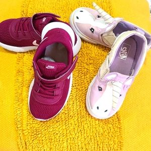 Nike shoes size 10 and unicorn vans size 9